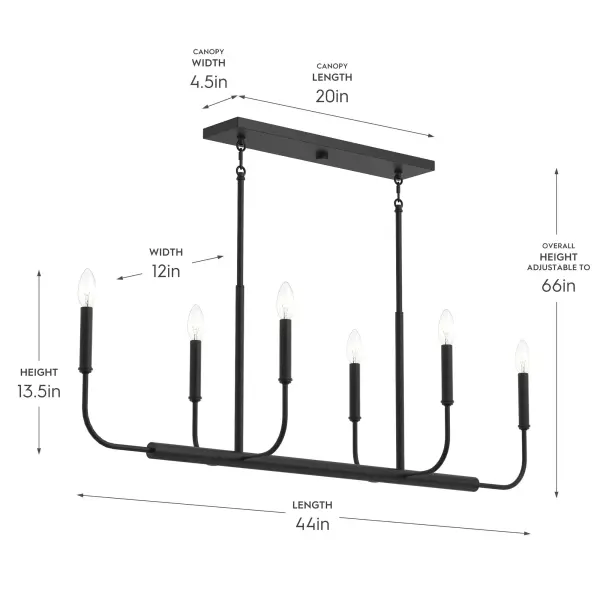 Reines Four-Light Linear Chandelier - Image 10