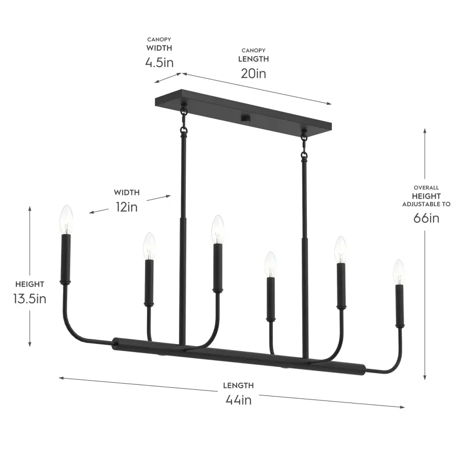 Reines Four-Light Linear Chandelier - Image 10