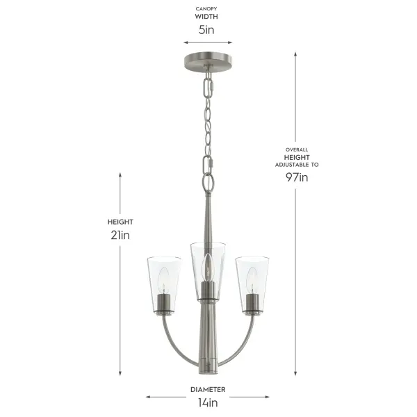 Jheni Three-Light Chandelier - Image 17