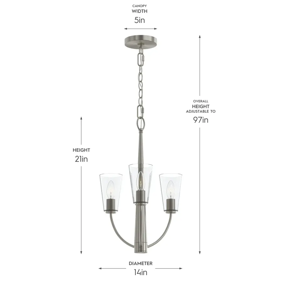 Jheni Three-Light Chandelier - Image 17