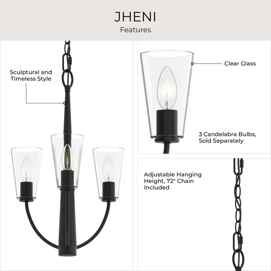 Jheni Three-Light Chandelier - Image 4