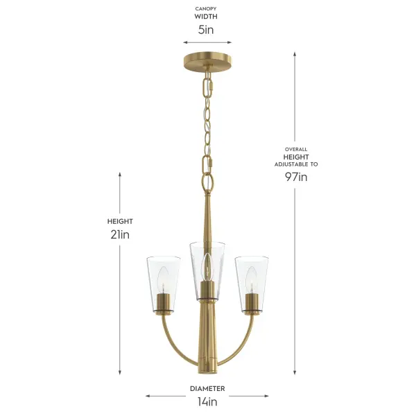 Jheni Three-Light Chandelier - Image 10