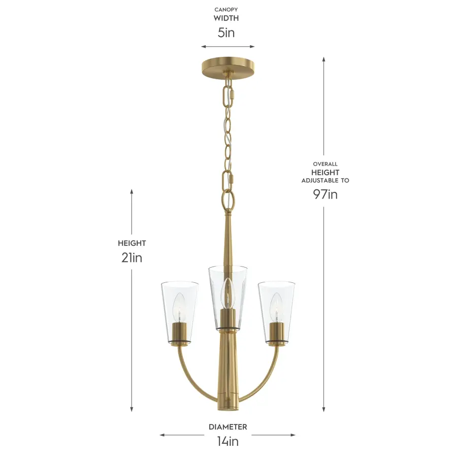 Jheni Three-Light Chandelier - Image 10