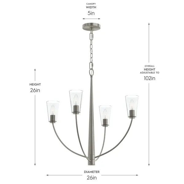 Jheni Four-Light Chandelier - Image 14
