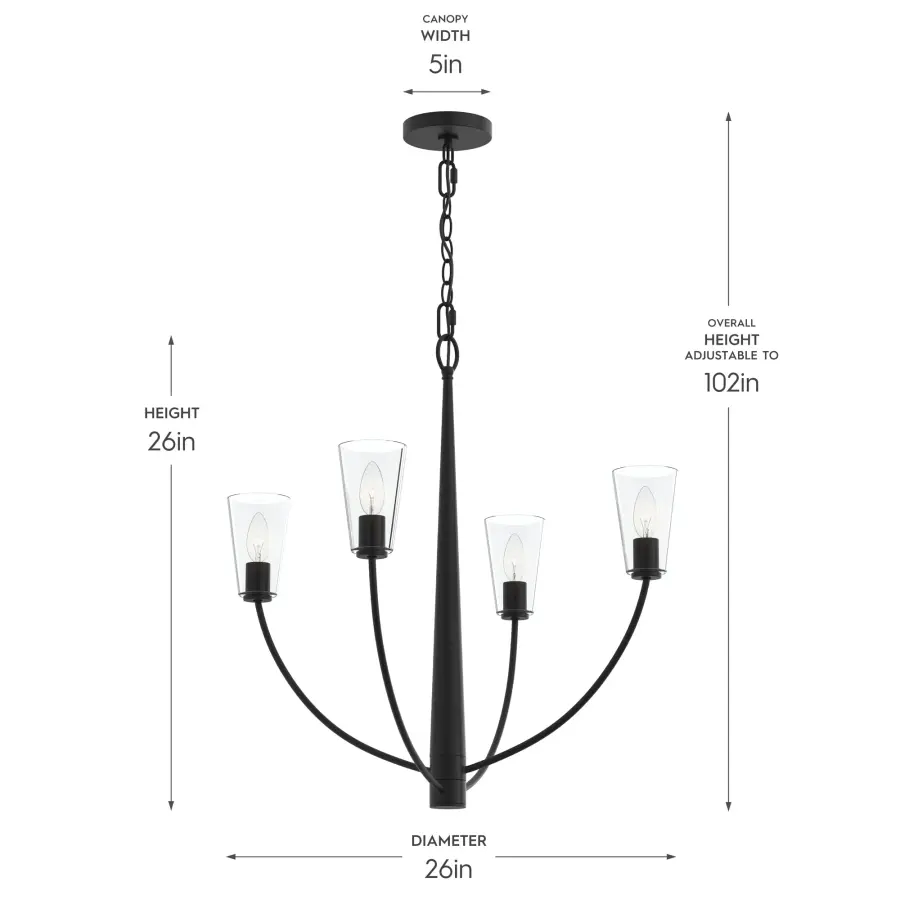 Jheni Four-Light Chandelier - Image 23