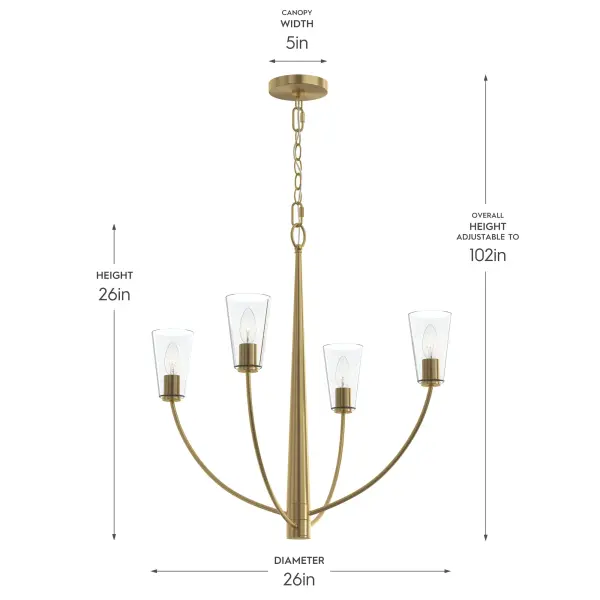 Jheni Four-Light Chandelier - Image 5