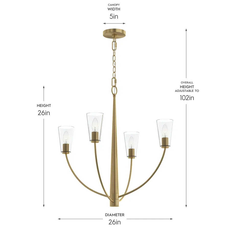 Jheni Four-Light Chandelier - Image 5