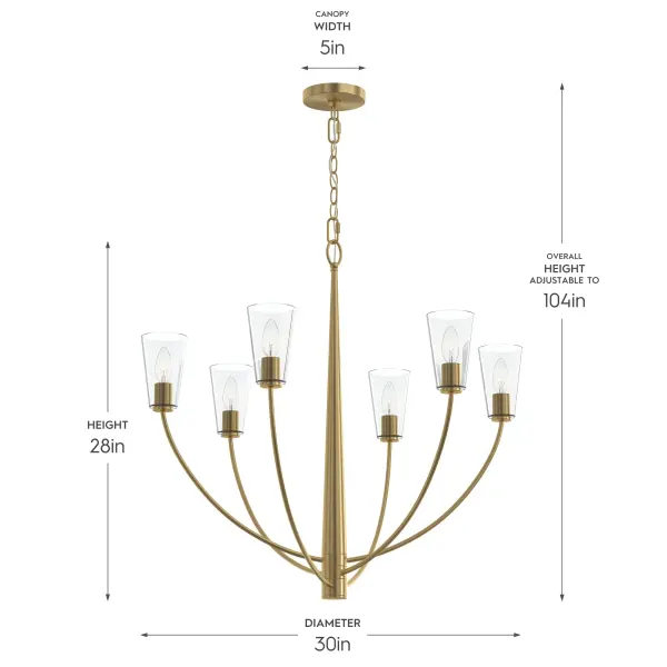 Jheni Six-Light Chandelier - Image 22
