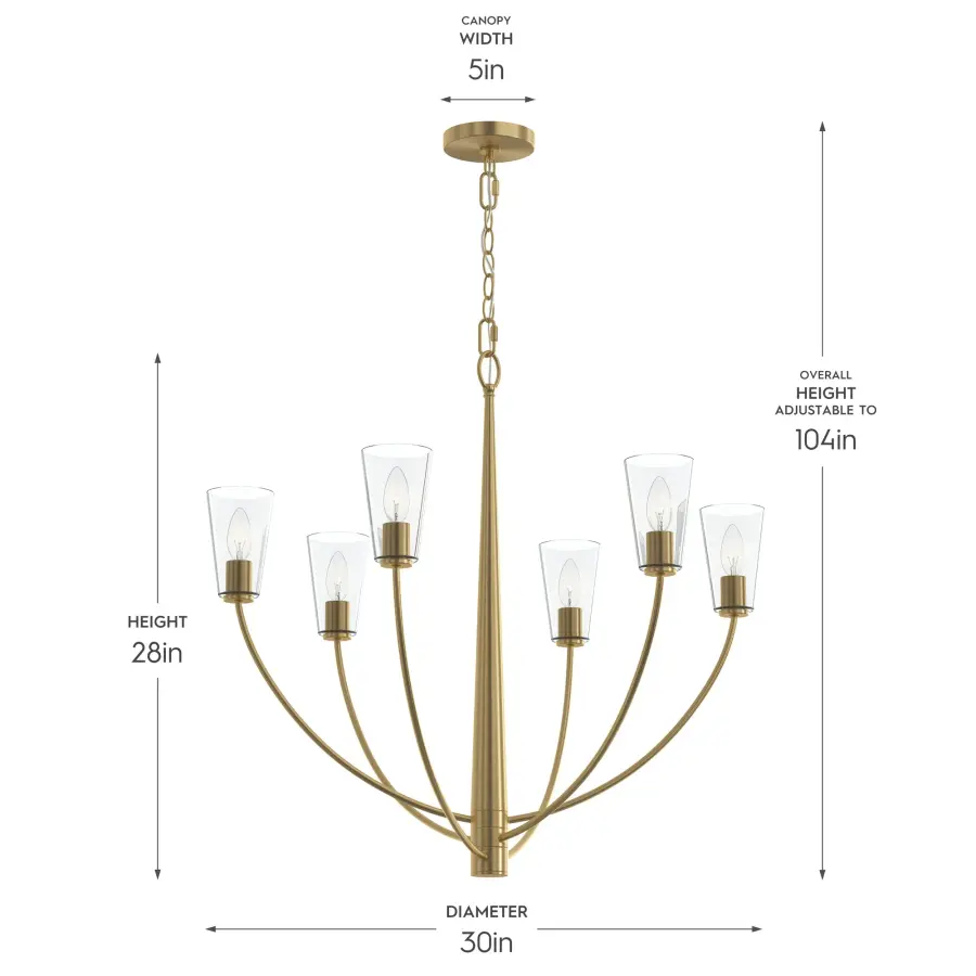 Jheni Six-Light Chandelier - Image 22