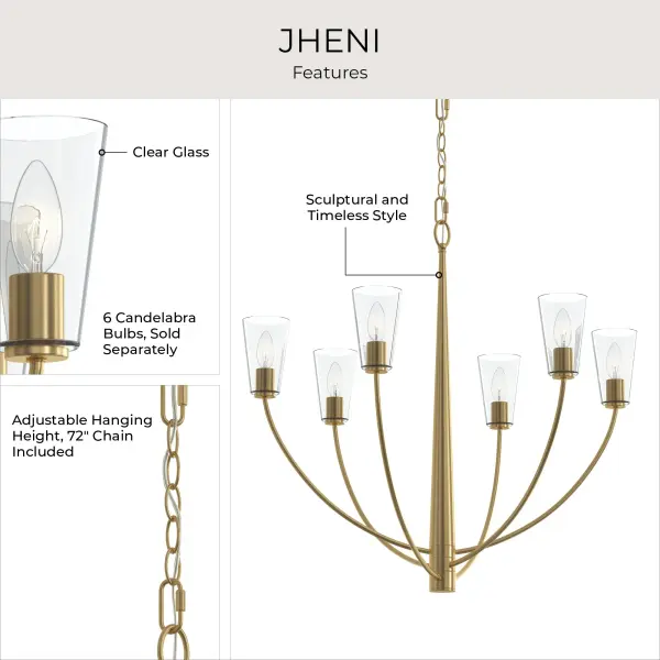 Jheni Six-Light Chandelier - Image 23