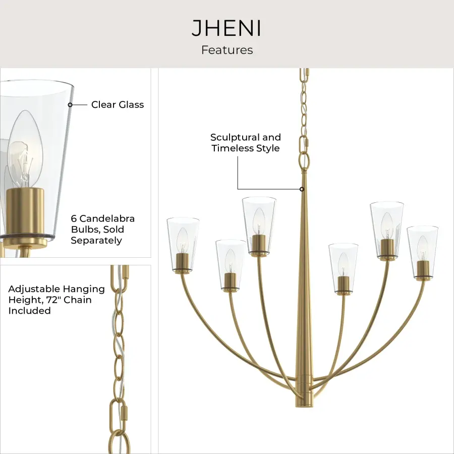 Jheni Six-Light Chandelier - Image 23