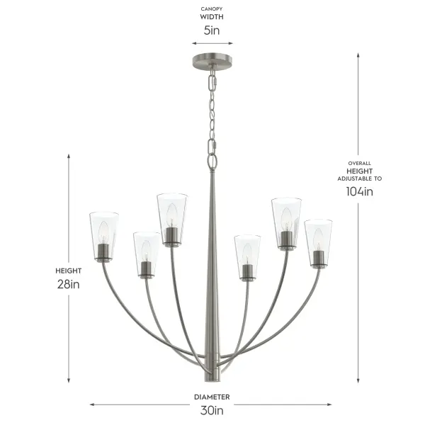 Jheni Six-Light Chandelier - Image 5