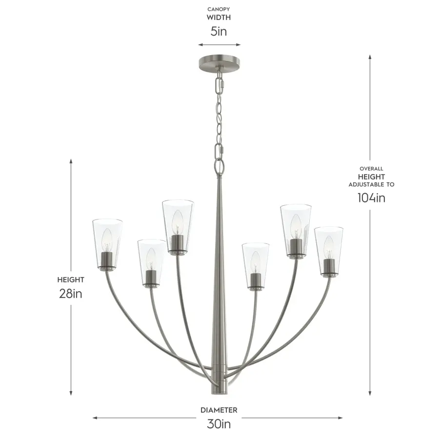 Jheni Six-Light Chandelier - Image 5