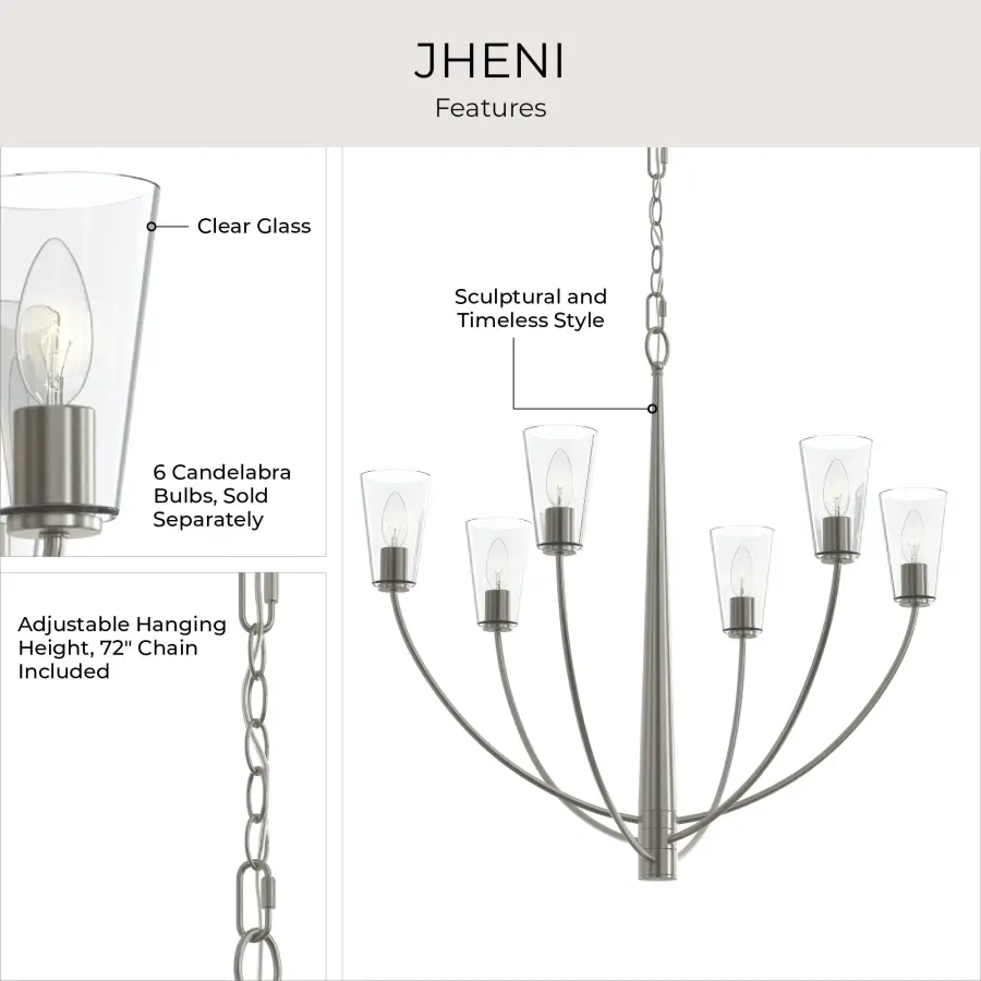 Jheni Six-Light Chandelier - Image 6