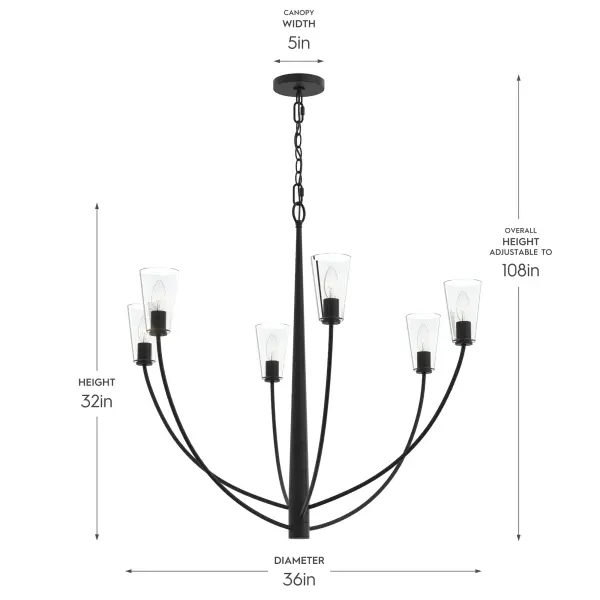 Jheni Six-Light Chandelier - Image 17