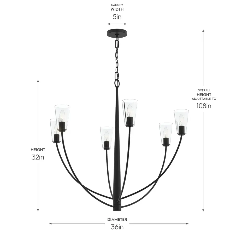 Jheni Six-Light Chandelier - Image 17