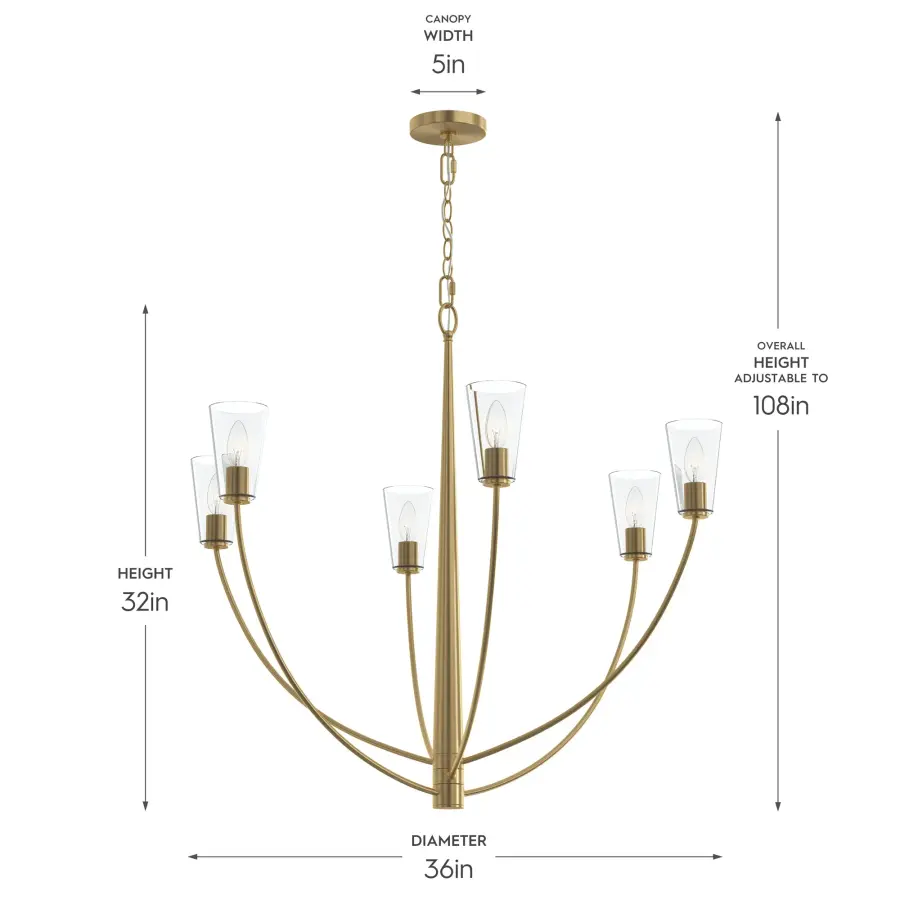 Jheni Six-Light Chandelier - Image 10