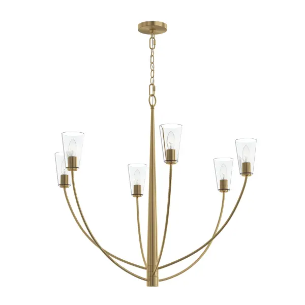 Modern Six-Light Chandelier with Versatile Brushed Nickel Finish - Image 2