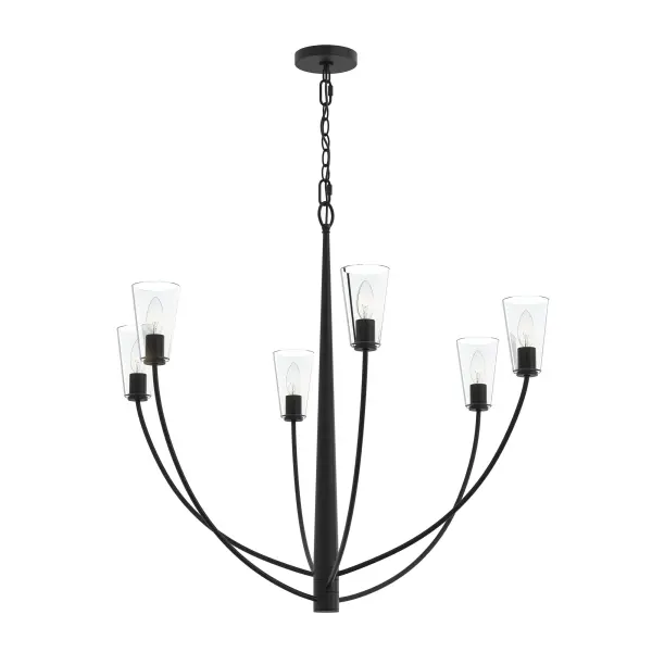 Modern Six-Light Chandelier with Versatile Brushed Nickel Finish - Image 3