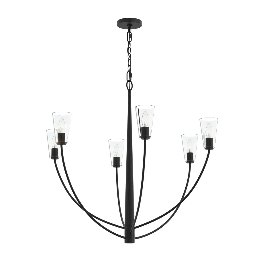 Modern Six-Light Chandelier with Versatile Brushed Nickel Finish - Image 3