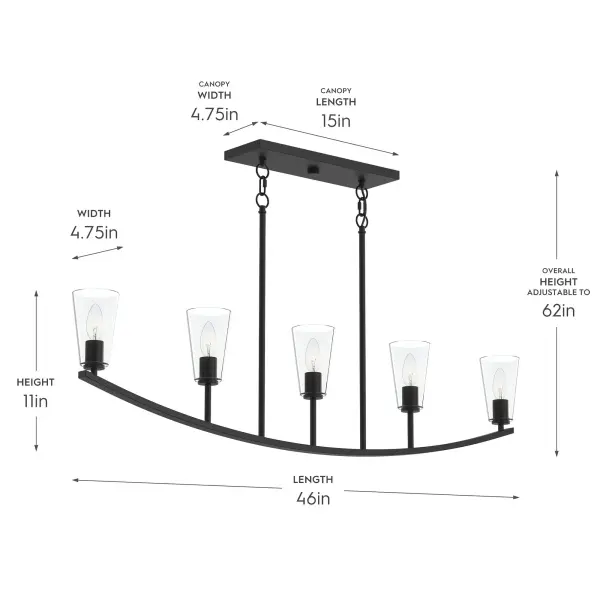 Jheni Five-Light Linear Chandelier - Image 23