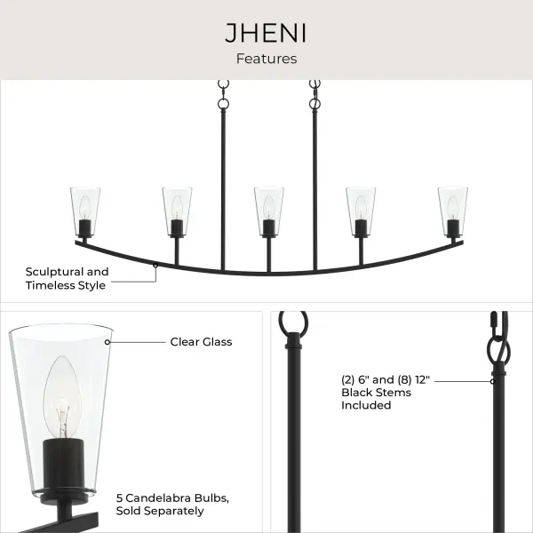 Jheni Five-Light Linear Chandelier - Image 24