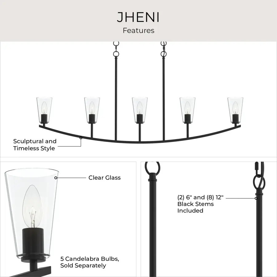 Jheni Five-Light Linear Chandelier - Image 24