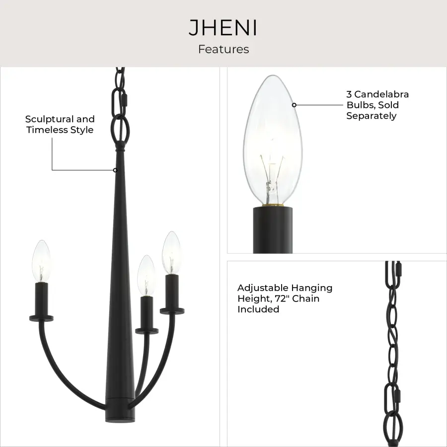 Jheni Three-Light Chandelier - Image 11