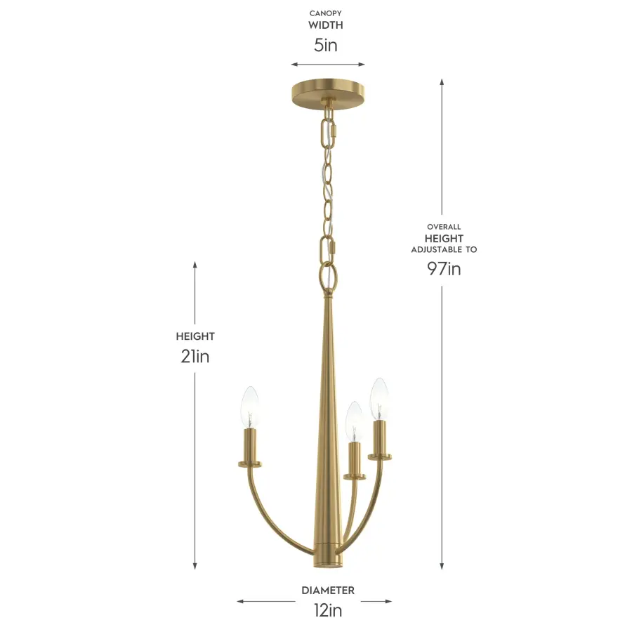 Jheni Three-Light Chandelier - Image 17