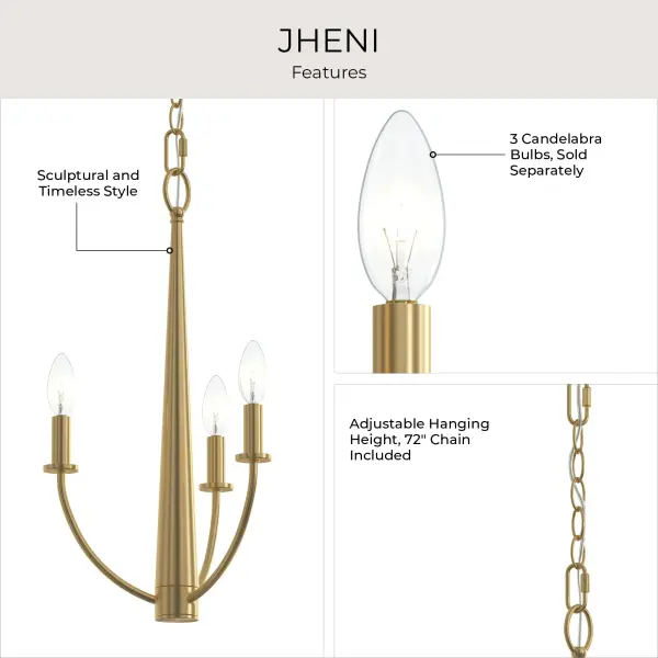 Jheni Three-Light Chandelier - Image 18