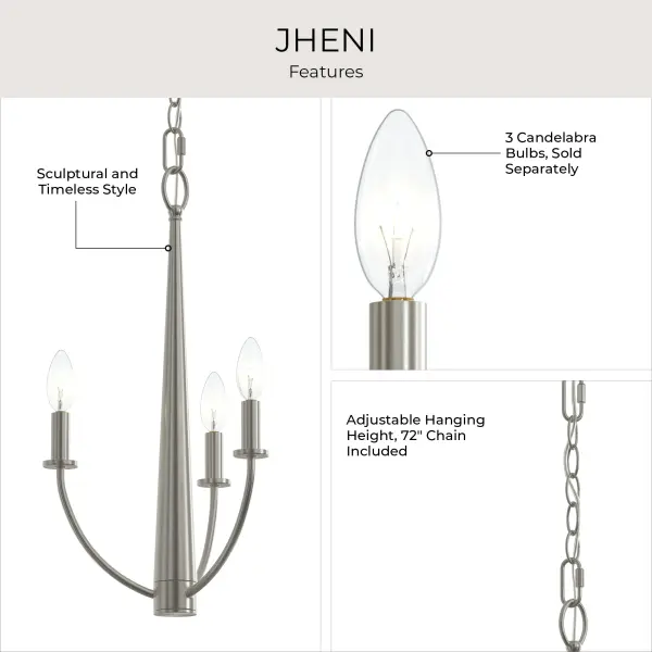 Jheni Three-Light Chandelier - Image 4