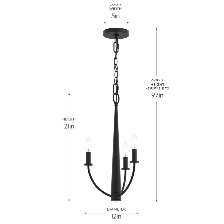 Jheni Three-Light Chandelier - Image 10