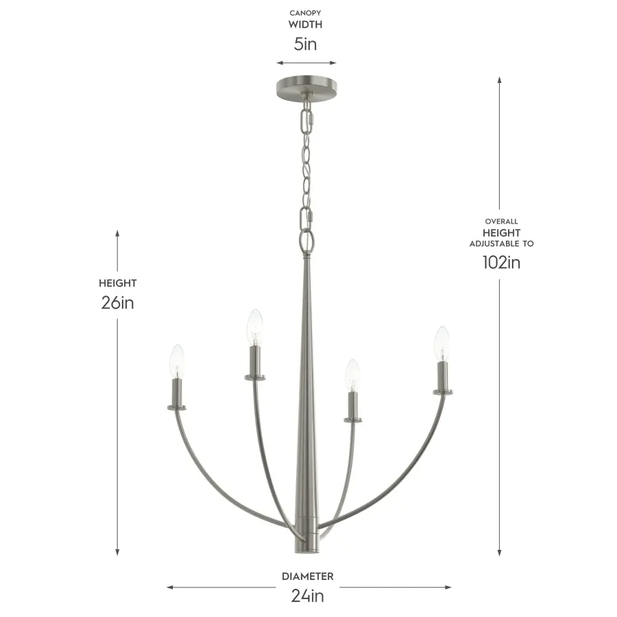 Jheni Four-Light Chandelier - Image 13