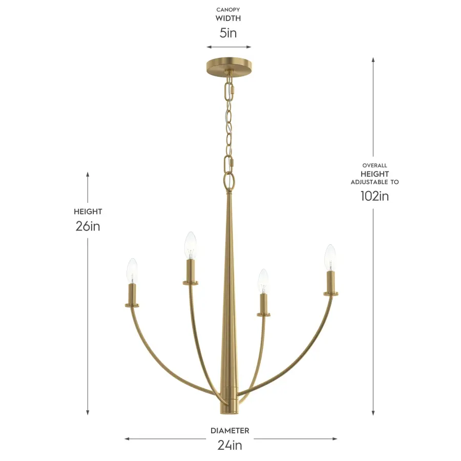 Jheni Four-Light Chandelier - Image 5