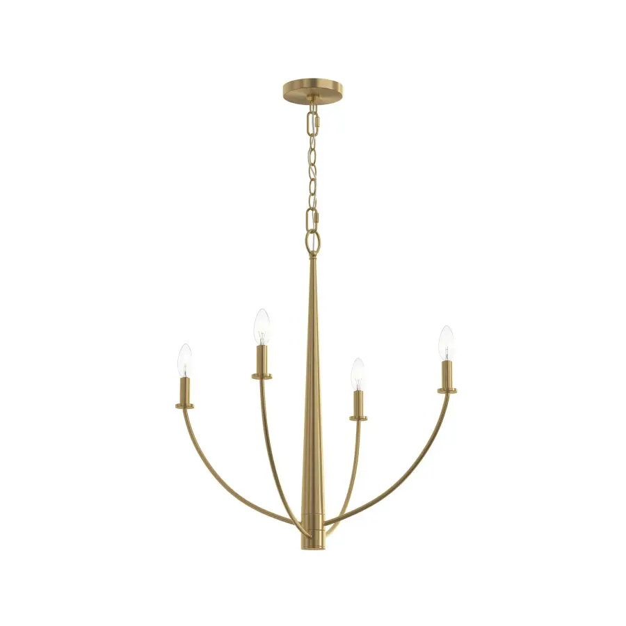 Modern Four-Light Chandelier with Versatile Brushed Nickel Finish - Image 1