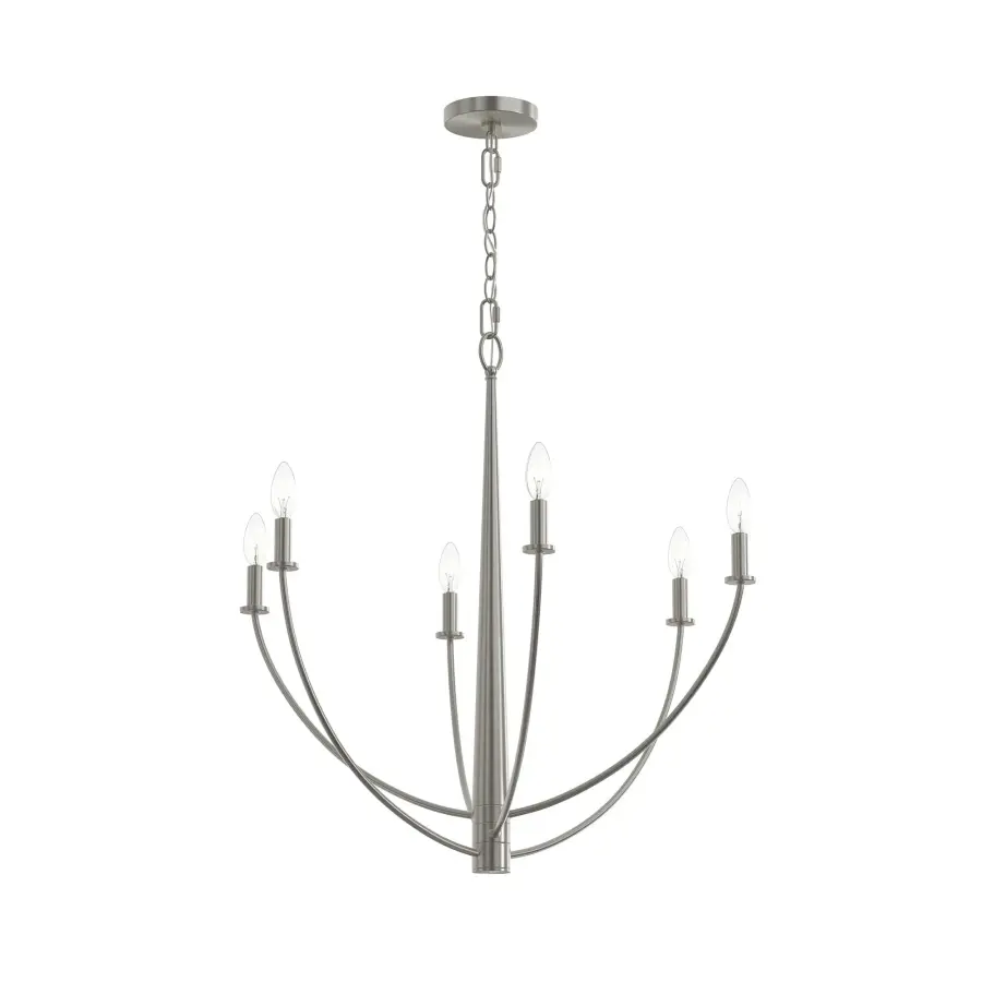 Modern Six-Light Chandelier with Transitional Appeal - Image 1