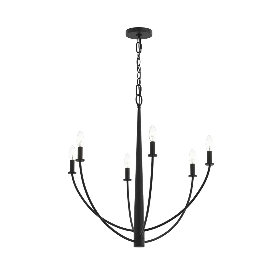 Modern Six-Light Chandelier with Transitional Appeal - Image 2