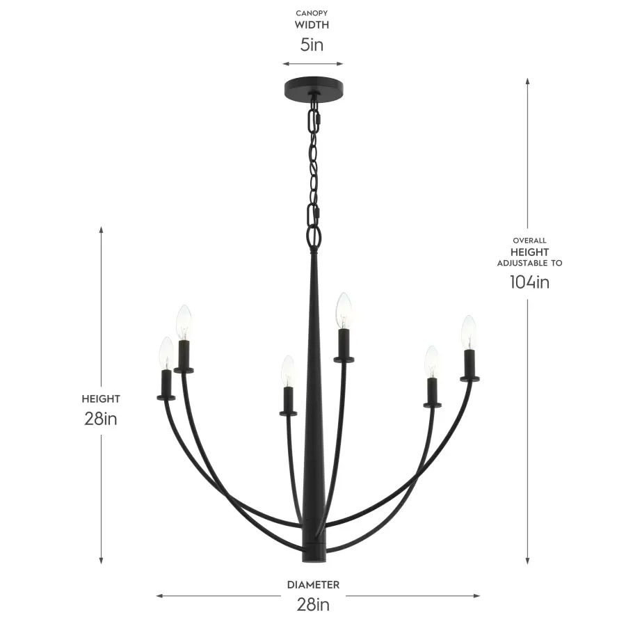 Jheni Six-Light Chandelier - Image 14
