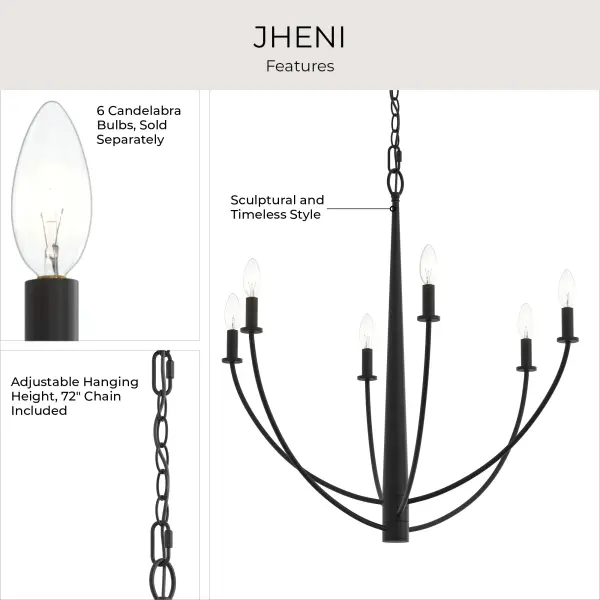 Jheni Six-Light Chandelier - Image 15