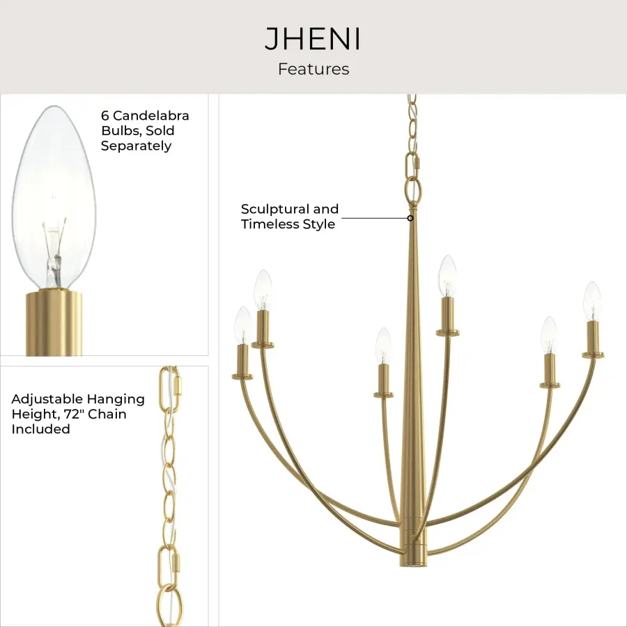 Jheni Six-Light Chandelier - Image 24