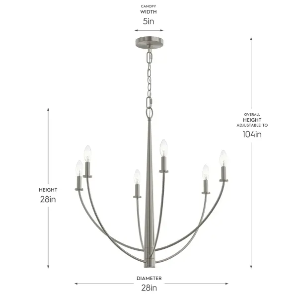 Jheni Six-Light Chandelier - Image 4