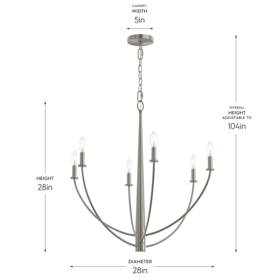 Jheni Six-Light Chandelier - Image 4