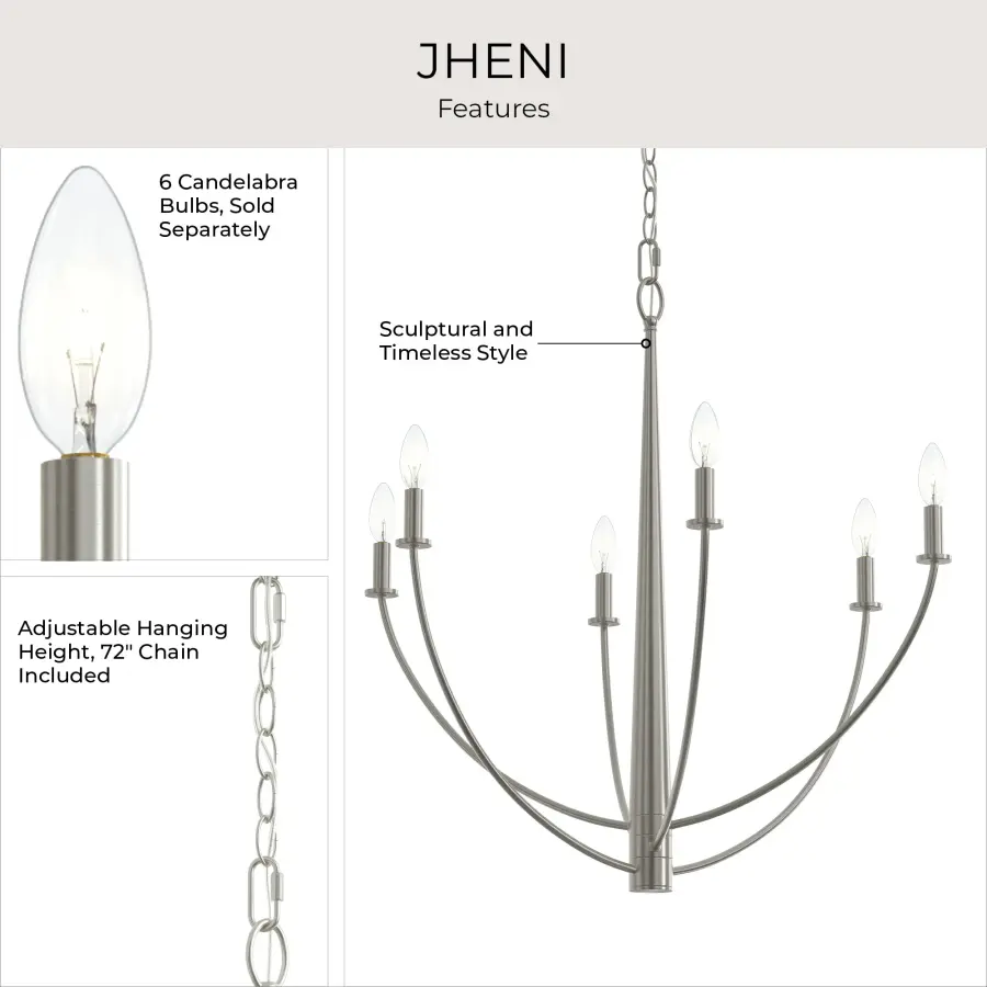 Jheni Six-Light Chandelier - Image 5