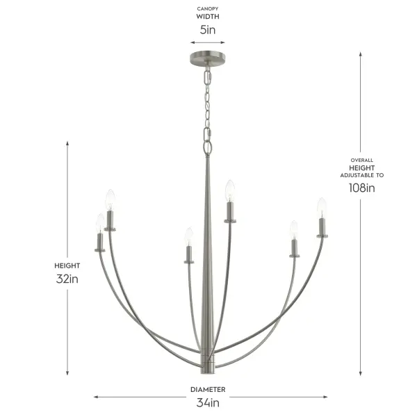 Jheni Six-Light Chandelier - Image 14