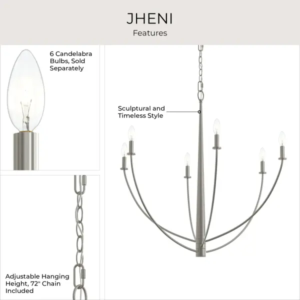 Jheni Six-Light Chandelier - Image 15