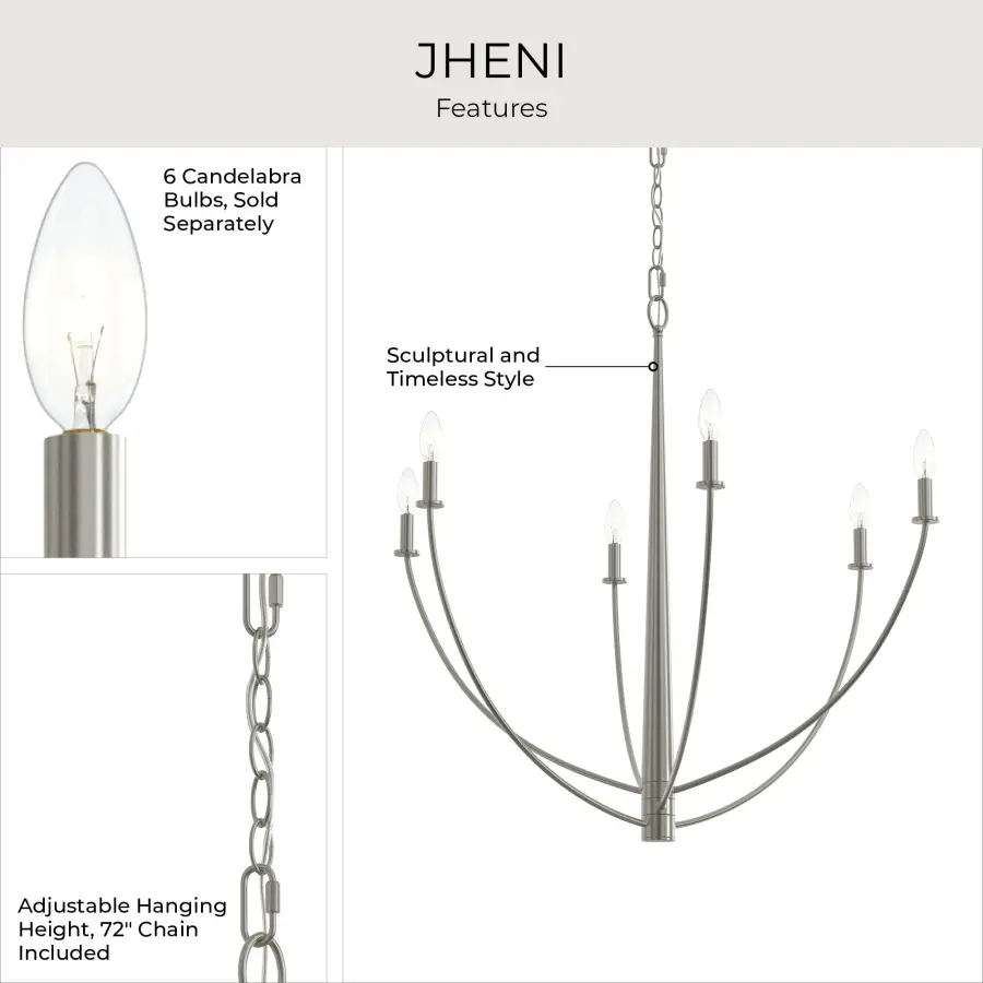 Jheni Six-Light Chandelier - Image 15