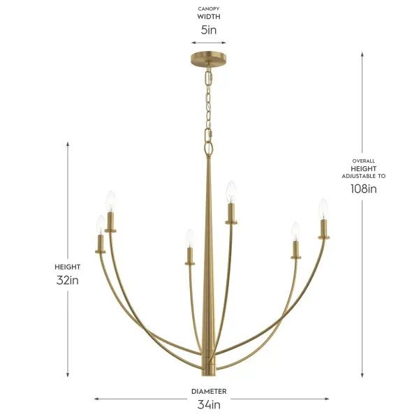 Jheni Six-Light Chandelier - Image 23