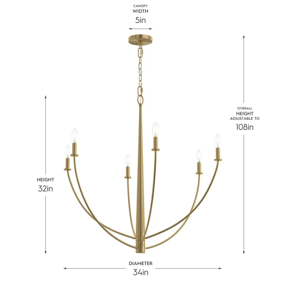 Jheni Six-Light Chandelier - Image 23