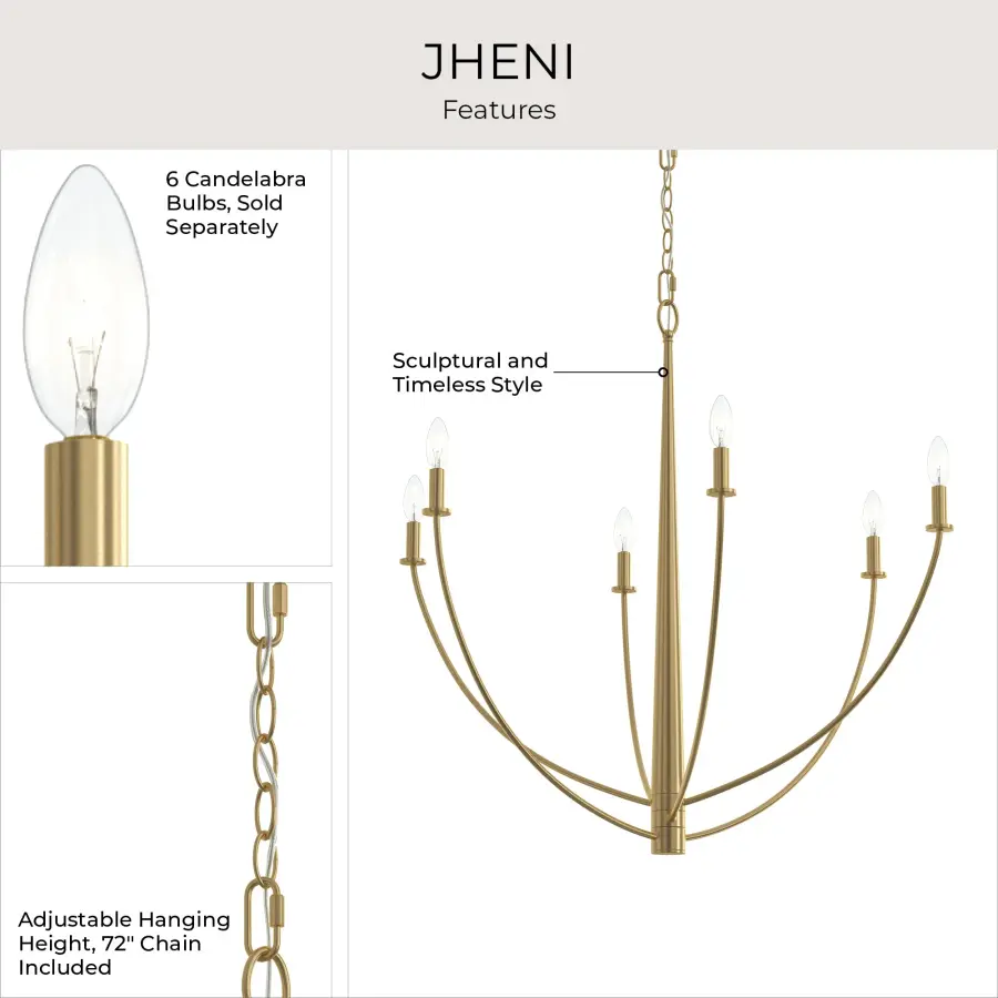 Jheni Six-Light Chandelier - Image 24
