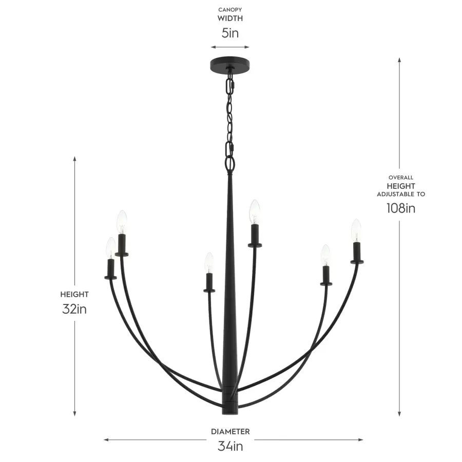 Jheni Six-Light Chandelier - Image 4